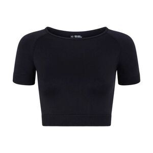 Silky Girls Plain Crop Top / Black